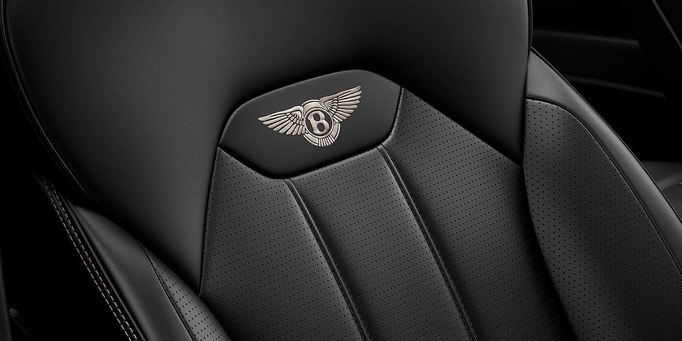 Bentley Hatfield Bentley Bentayga EWB SUV Beluga black leather seat detail