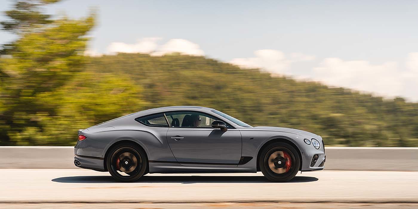 Bentley Hatfield Bentley Continental GT S coupe in Cambrian Grey paint profile dynamic driving