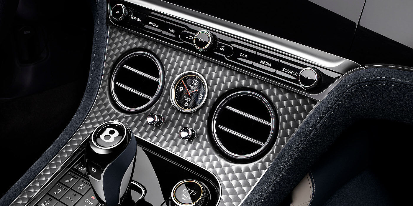 Bentley Hatfield Bentley Continental GTC Speed convertible front interior engine spin veneer detail