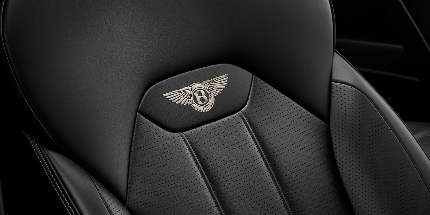 Bentley Hatfield Bentley Bentayga SUV seat detail in Beluga black hide