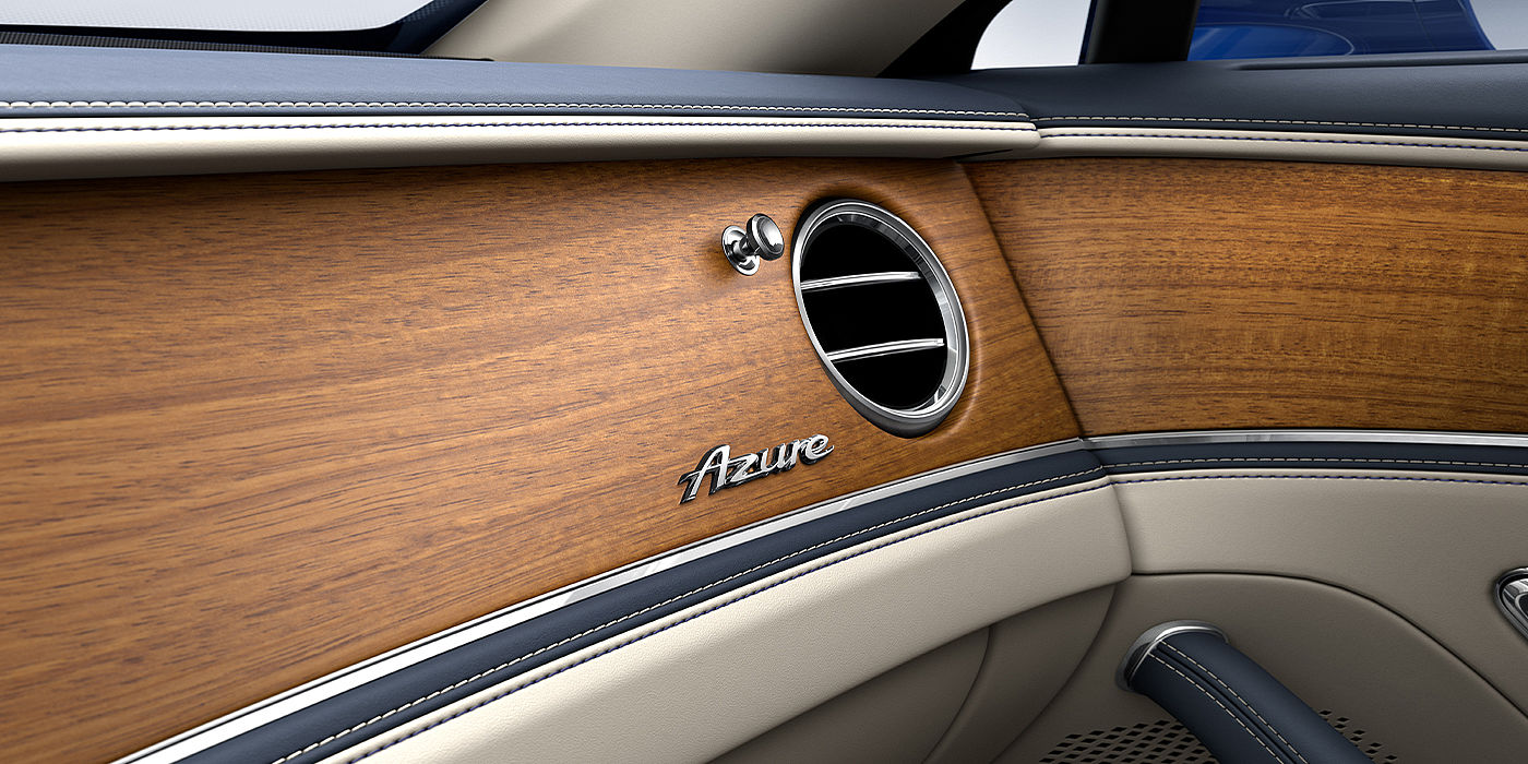 Bentley Hatfield Bentley Flying Spur Azure sedan interior Open Pore Koa veneer close up
